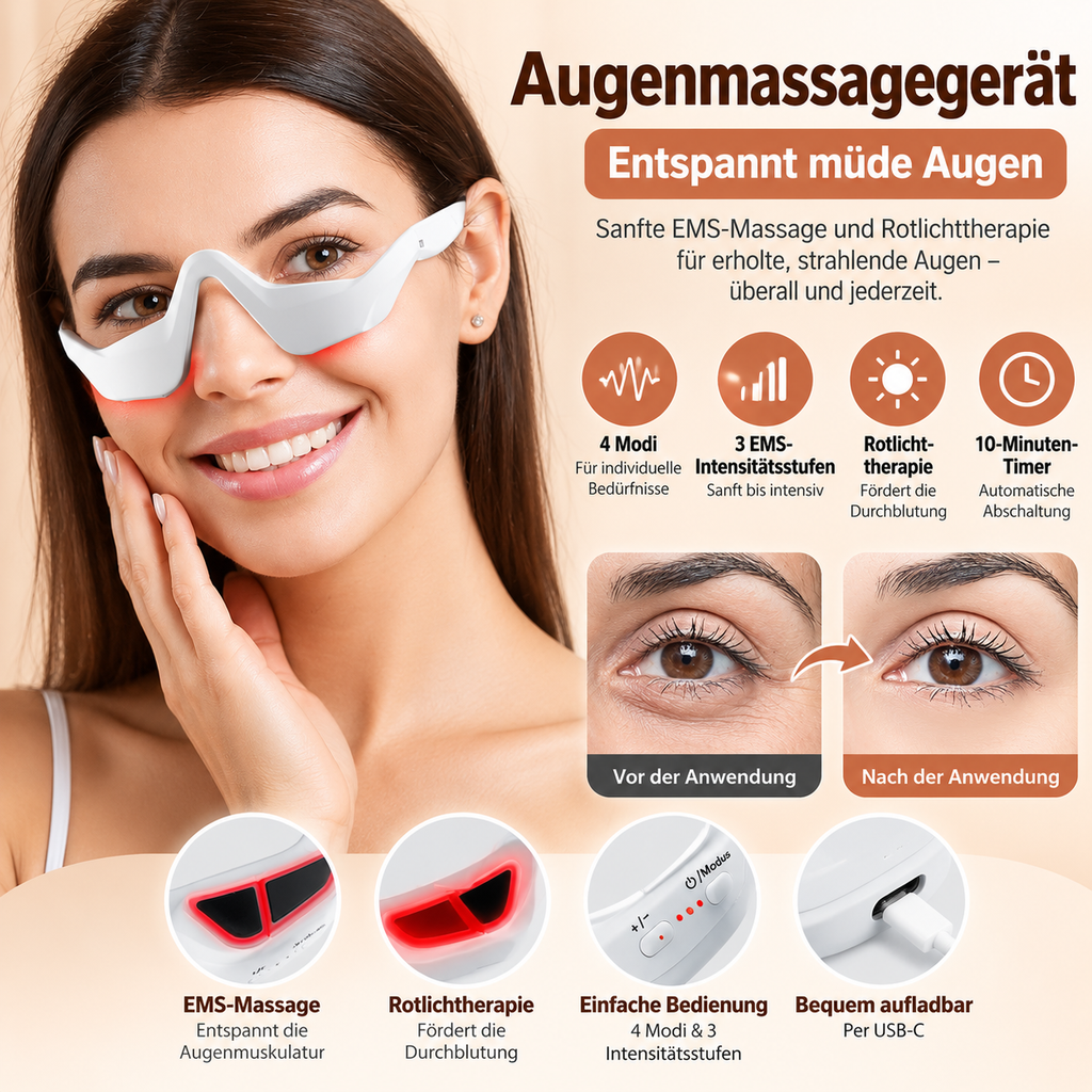 EMS Augenmassagegerät mit Rotlicht