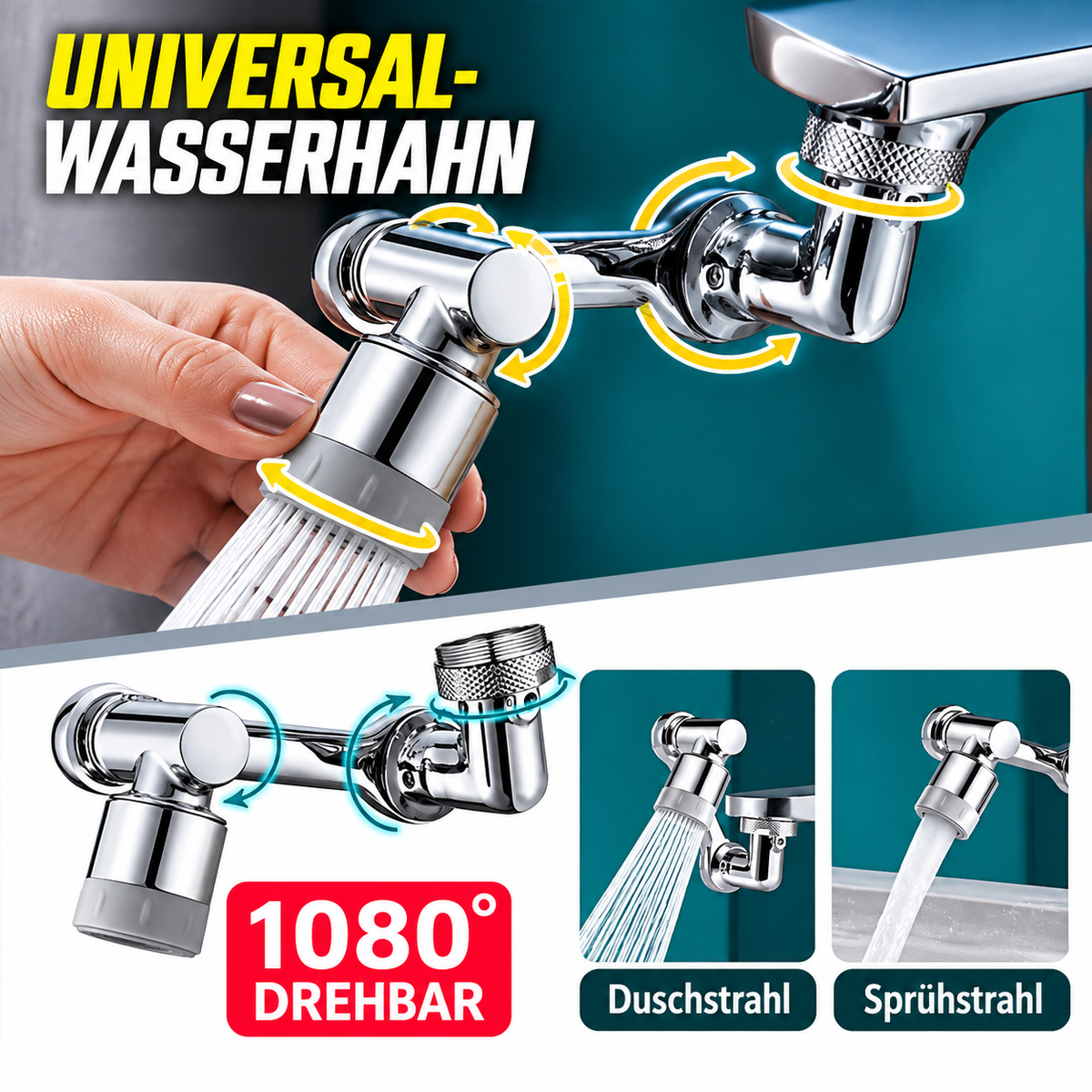1080° Wasserhahn-Verlängerung